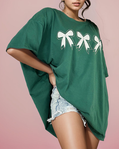 Royalfashion T-shirt pour femmes avec patch nœud