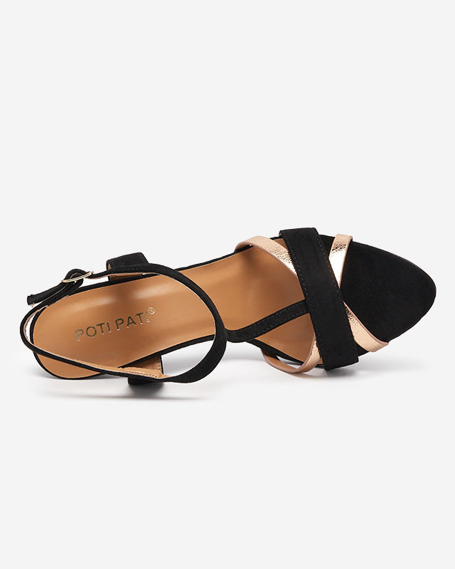 OUTLET Sandales noires pour femme à talon haut Isso-Shoes