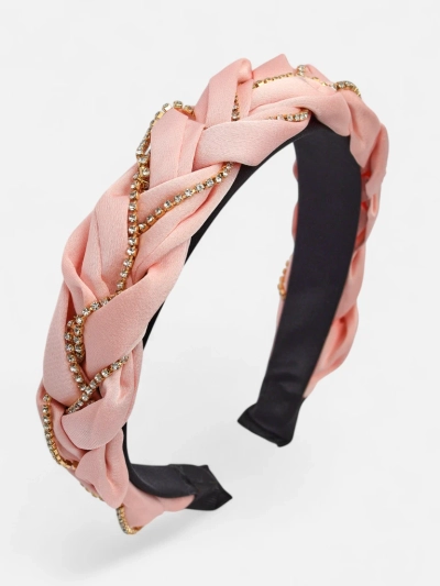 Royalfashion Serre-tête tressé orné de zircons