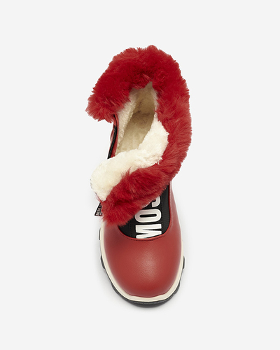 Bottes rouges isolées pour femmes avec fourrure Scherr- Footwear