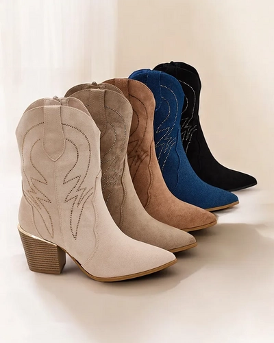 Royalfashion Bottes de cowgirl pour femmes avec talons Konoko