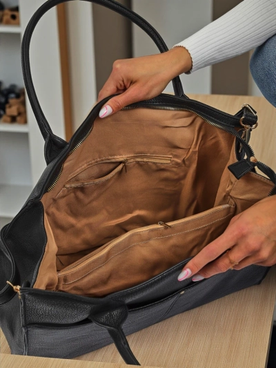 Sac à main pour femmes Aristea Nero noir cuir écologique 41x31 élégant
