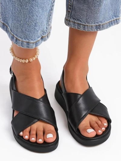 Royalfashion Sandales pour femmes Riva Star à semelle épaisse