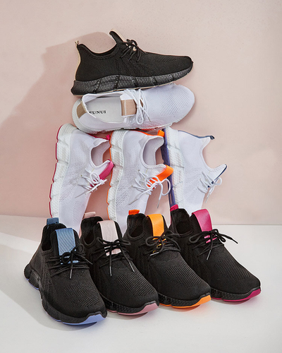 Chaussures de sport femme Bommgi noires et roses - Footwear