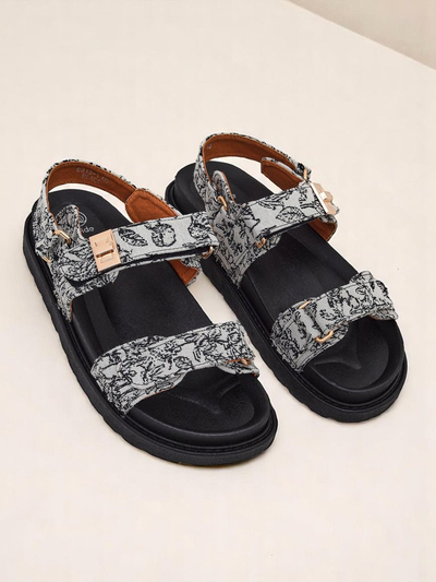 Sandales Royalfashion pour femme avec imprimé Aloé