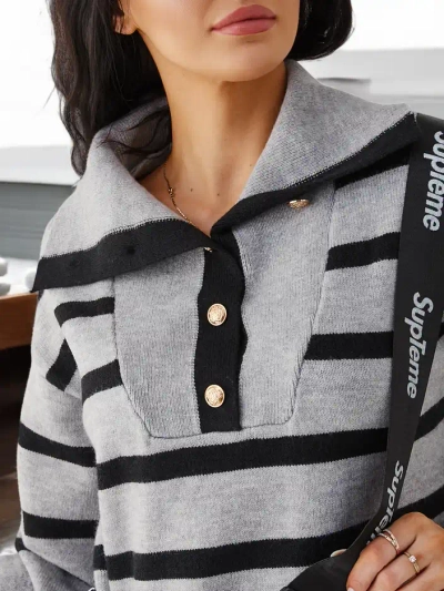 Robe-pull longue pour femme Royalfashion à rayures