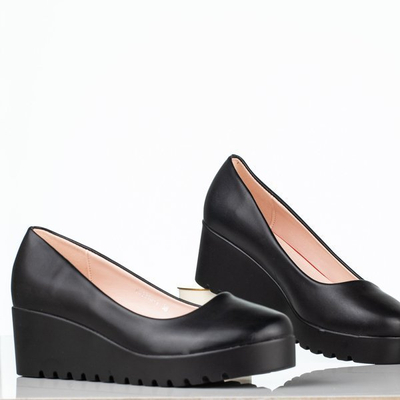 Ballerine noire sur une cale basse Lissa - Chaussures 1