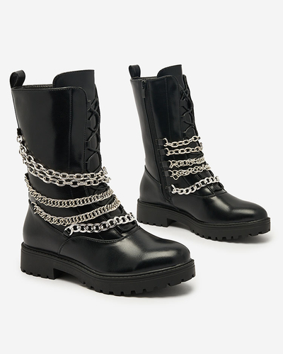Royalfashion Bottes bagger pour femme en noir Goserre