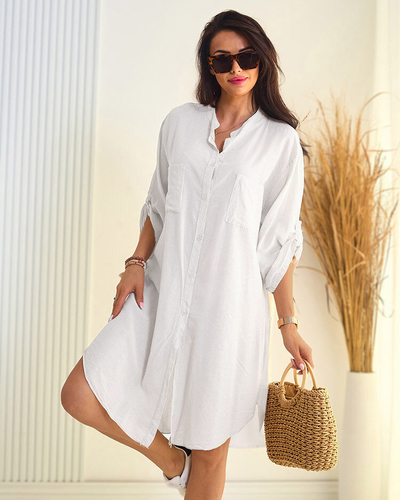 Royalfashion Chemise oversize longue en coton pour femme