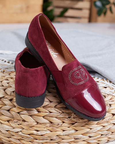Mocassin femme bordeaux bout Velqi verni - Footwear