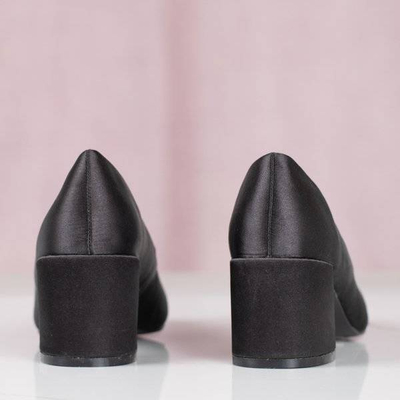 OUTLET Escarpins en satin noir sur tige basse Samira - Footwear