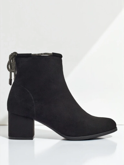 Bottines femme en éco-daim à talons épais Ornella