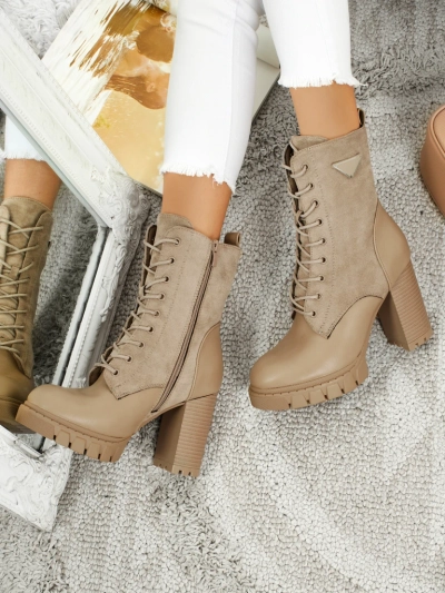 Bottines femme en éco-daim à talons épais Event Bramble
