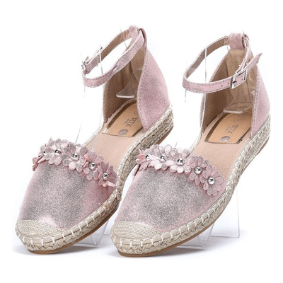 OUTLET Espadrilles roses à fleurs Ostera - Chaussures