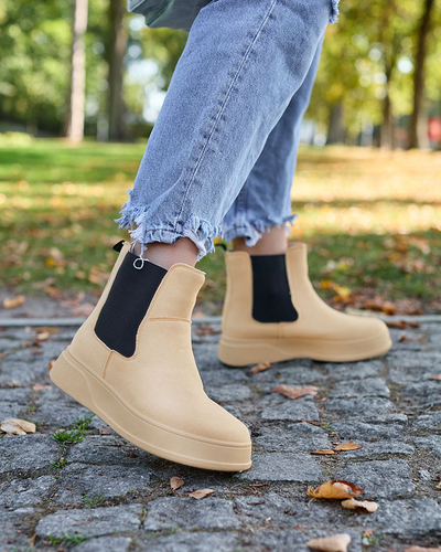 Royalfashion Bottes a'la neige beige pour femme Uteris