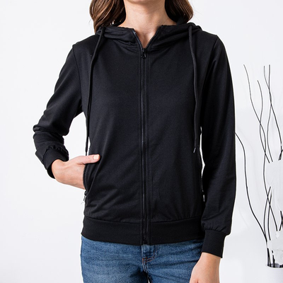 Sweat zippé noir pour femme - Vêtements