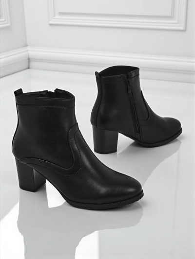 Bottines pour femmes en cuir écologique à talons Lunar Crest