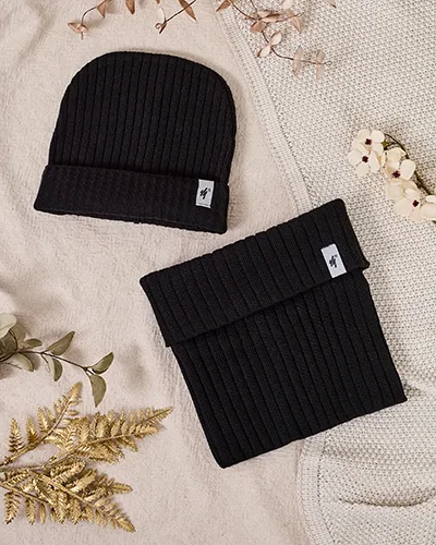 Ensemble hiver universel Royalfashion - bonnet avec écharpe tube