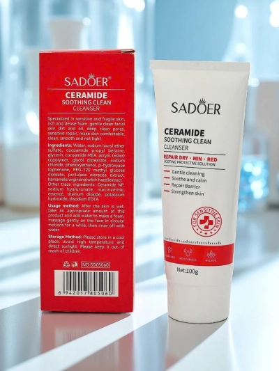 Gel nettoyant pour le visage — hydratant pour les peaux sèches et réduisant les rougeurs