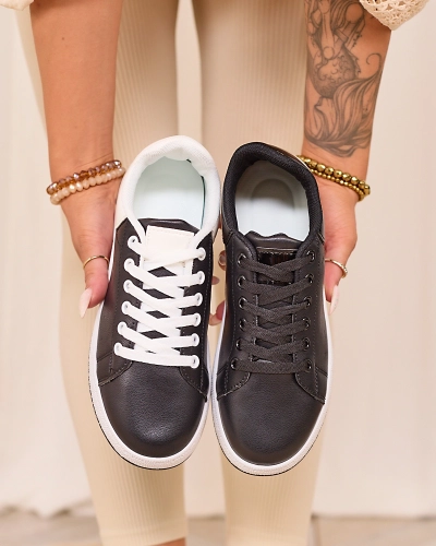 Royalfashion Chaussures de sport pour femmes noires et blanches Classic Vibes