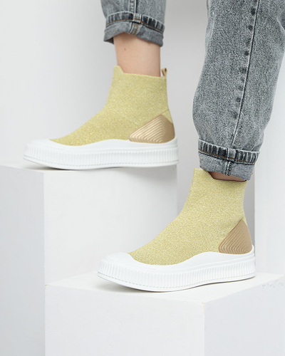 Bejoko chaussures de sport dorées pour femmes - chaussures