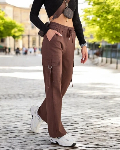 Royalfashion Pantalon de combat en tissu pour femme