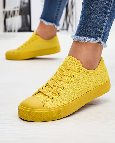 Baskets jaunes pour femmes avec gaufrage Aklina - Chaussures