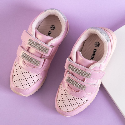 Chaussures de sport ajourées pour enfants roses avec décorations Oksa - Footwear