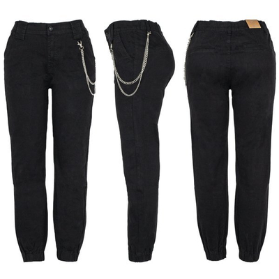 Pantalon cargo femme rouge avec chaîne - Pantalon 1