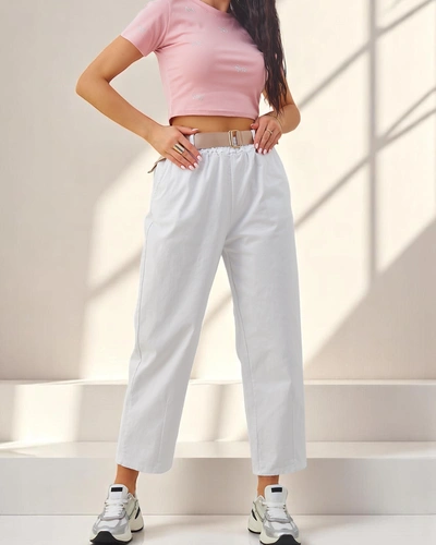 Pantalon en tissu droit en coton Royalfashion pour femmes
