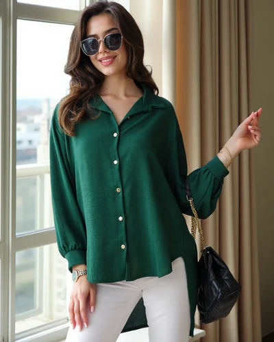 Chemise longue surdimensionnée pour femmes Royalfashion