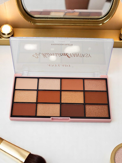 ANYLADY Palette de 12 fards à paupières avec finis pailletés et mats Golden Chocolate Fudge