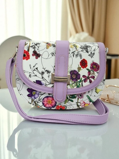 Royalfashion Petit sac à main pour femme en cuir écologique à fleurs Ori Elle