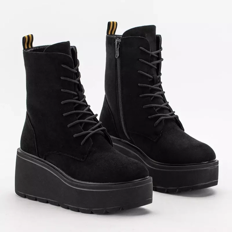 OUTLET Bottines compensées noires Jeanne - Chaussures