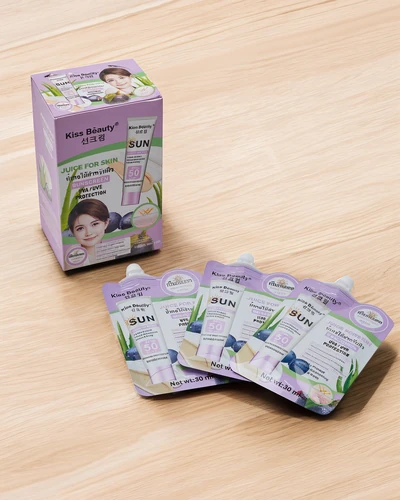 Crème Solaire Kiss Beauty 50 SPF en sachets de 30 ml x 10 pcs