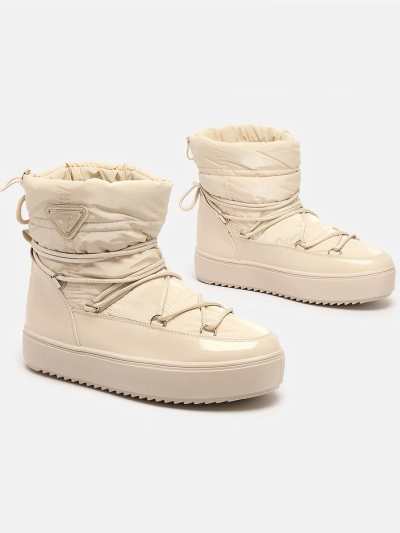 Royalfashion Bottes à enfiler pour femmes bottes de neige a'la en beige Vevnose