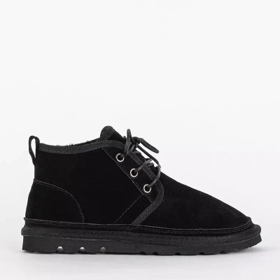 OUTLET Bottes de neige courtes noires à lacets enfant Tibilis- Chaussures