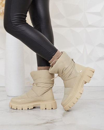 Royalfashion Bottes de neige à enfiler pour femme de couleur marron clair Sadella