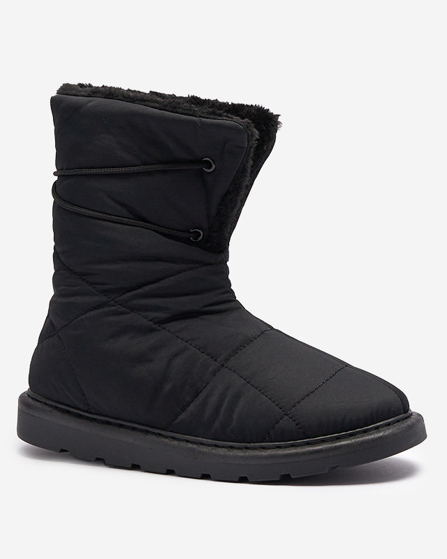 Bottines pour Femmes Luna Noires en Tissu Chaudes pour l'Hiver