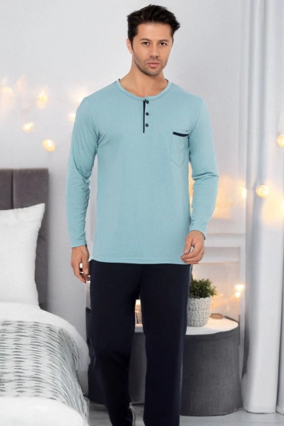 Royalfashion Pyjama en coton pour hommes avec une poche