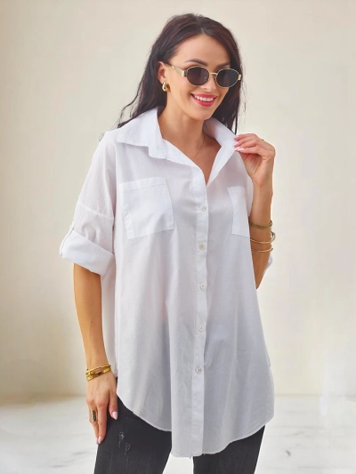 Chemise en coton pour femmes Royalfashion avec manches 3/4