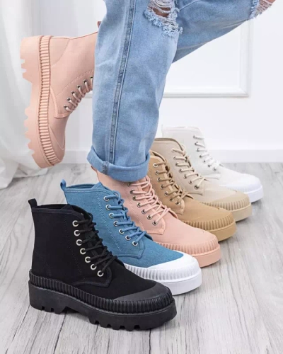 OUTLET Bottines femme crème à talon plat Roulle - Footwear