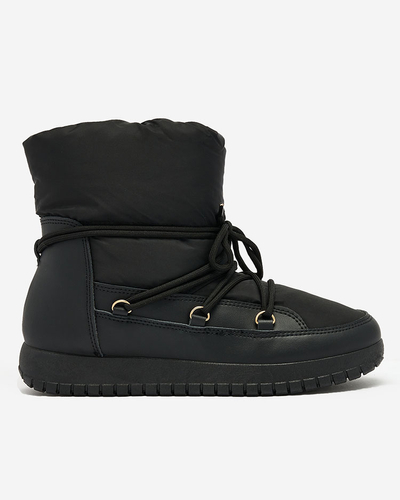 Royalfashion Bottes de neige à enfiler pour femme de couleur noire Iredas