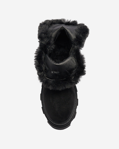 Bottes noires en daim écologique pour femmes avec chaîne Videric - Footwear