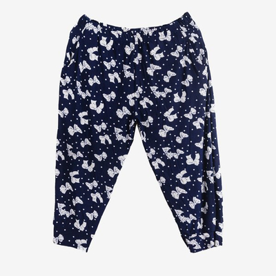 Pantalon femme à motifs bleu marine - Vêtements 1
