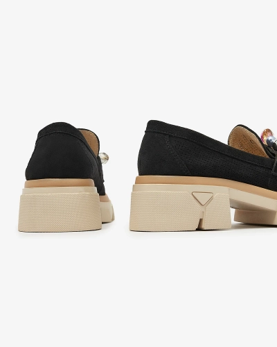 Mocassins ajourés noirs pour femme Peloga- Footwear