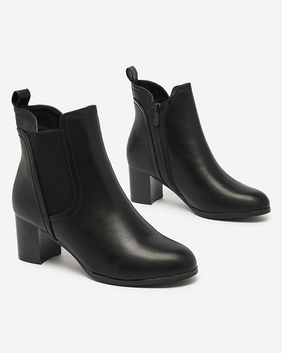 Royalfashion Bottes basses à talon aiguille pour femmes, noires Nejery
