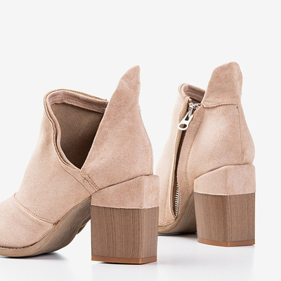 Bottines femme beiges avec découpes Cintura - Chaussures 1