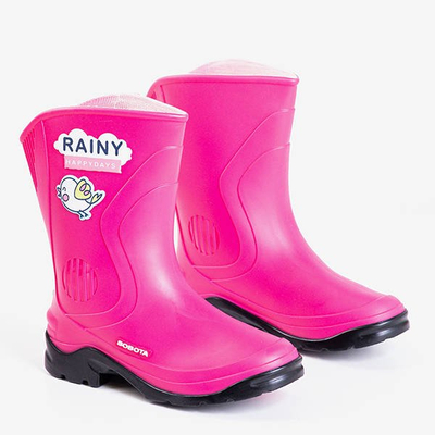 Bottes de pluie pour enfants fuchsia et noires Happy Baby - Footwear
