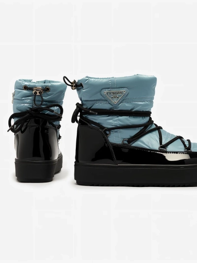 Royalfashion Bottes à enfiler pour femmes bottes de neige a'la en bleu Vevnose